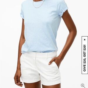 White High Waist Textured Shorts